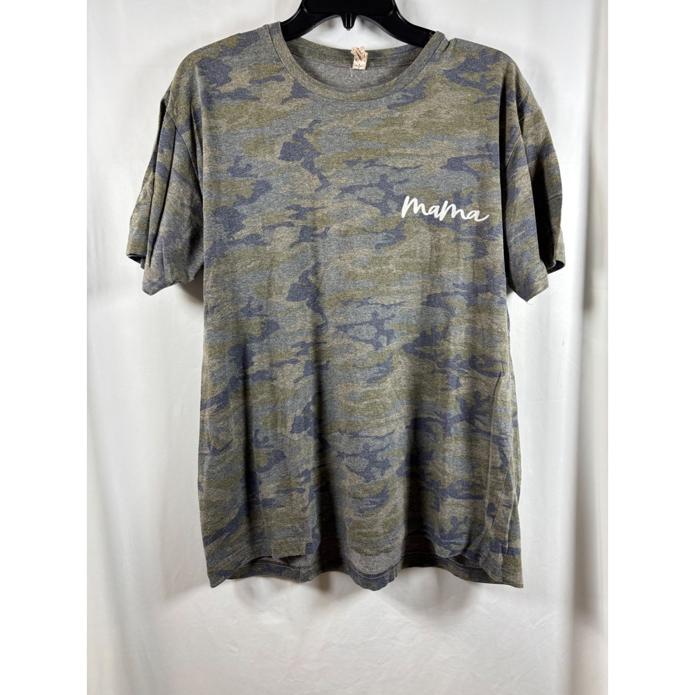 LAT Apparel Mama Graphic Camo‎ T-Shirt Womens Large Green Camouflage Tee 6901
